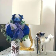 Mixed Blue Flowers Bouquet  3D Pop up Card by Abra Cards 
