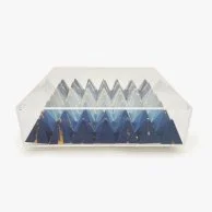 Mixed Chocolate Pyramid Blue 49 pcs Acrylic Box by Chocolatier