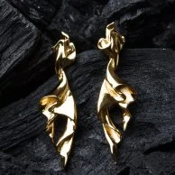 Modern Earrings Gold-Vermeil by FLUORITE