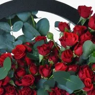 Modern Leather Box of Red Roses