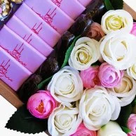Mothers Day Chocolate And Artificial Flowers Box