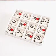 My Heart Beats for you Set of 12 White Chocolate Oreos by NJD