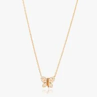 Gold-Plated Silver Butterfly Necklace With Colorful Pendant by NAFEES