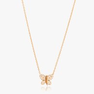 Gold-Plated Silver Butterfly Necklace With Colorful Pendant by Nafees