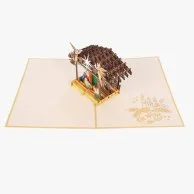 بطاقة تهنئة ثلاثية الأبعاد بشكل أيقونة الميلاد من أبرا كاردز