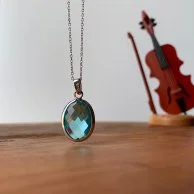 Natural Aquamarine Stone Necklace