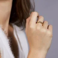 Gold-Plated Ring with Crystals 
