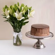 Nutella Cake & Lilies Bundle by Sugar Daddy's Bakery