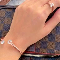 Rose Gold-Plated Open Bangle - Small