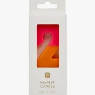 Orange and Pink Birthday Number Candle - 2 by Talking Tables