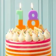 Orange and Purple Birthday Number Candle - 8 by Talking Tables