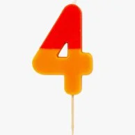 Orange and Red Birthday Number Candle - 4 by Talking Tables