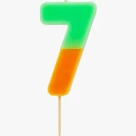 Orange and Sage Green Birthday Number Candle - 7 by Talking Tables