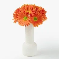Orange Daisies Artificial Flower Mini Arrangement in Ceramic Vase