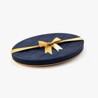 Oval Dark Blue Luxury Box By Bostani  - Small 