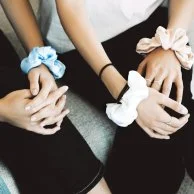 Pack of 4 Silk Scrunchies: Assorted Colors