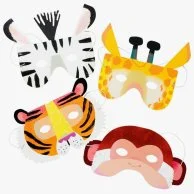 Party Animal Paper Mask with Elastic 8pc Pack by Talking Tables