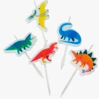 Party Dinosaur Shaped Candles 5pc Pack by Talking Tables