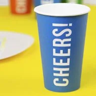 Party Like There is a Tomorrow Blue Paper Cups 8pc Pack by Talking Tables