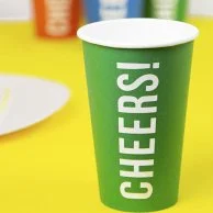 Party Like There is a Tomorrow Green Paper Cups 8pc Pack by Talking Tables