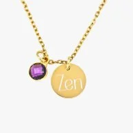 Personalised Name & Birthstone Necklace