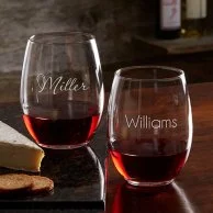 Personalised Stemless Wine Glasses - Set of 2 