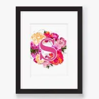 Personalized Floral Initial Print Art