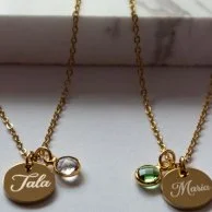 Personalized Mother & Daughter Necklace Set