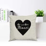 Personalized Heart Couple Name Cushion 