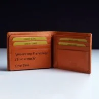محفظة نقود بإسم حسب الطلب لون بني