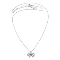 Petite Antoinette Bow Necklace- Crystal (Silver) By Lily & Rose