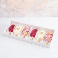 Pink and White Chocolate Cakesicles by NJD