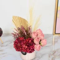 Pink Cherry Artificial Flowers Vase 