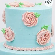 Pink Floral Two Tier Cake by Magnolia