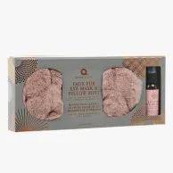 Pink Fur Eye Mask and Pillow Mist Set By Aroma Home