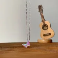 Pink Opal Butterfly Necklace