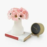 Pink Poppies Artificial Flower Mini Arrangement in Ceramic Vase