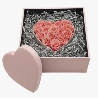 Pink Roses Love Heart Box