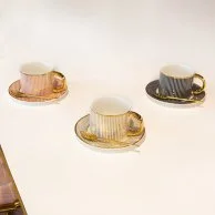 Pinstripe - Teacup & Saucer - Ivory 