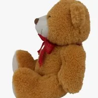 Plush Teddy Golden Brown with Red Ribbon by Fay Lawson