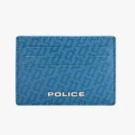 Police Hallmark Blue Leather Cardholder for Men
