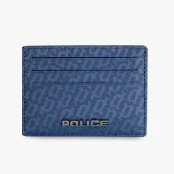 Police Hallmark Dark Blue Leather Cardholder for Men