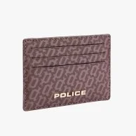 Police Hallmark Brown Leather Cardholder for Men