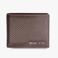 Police Smart Brown Carbon Fiber Wallet