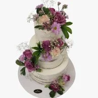 Purple Flowers 3D Cake