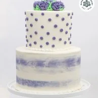Purple Polka Dots Two Tier Cake by Magnolia