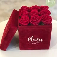 Red Infinity Rose Square Box By Plaisir