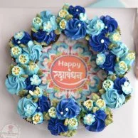 Rakhi Cupcake Wreath Arrangement by Sweet Celebrationz