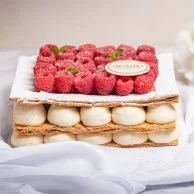 Raspberry Mille Feuille Cake by Angelina