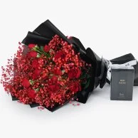 Red Roses Romantic Bouquet withOud Rayan Perfume